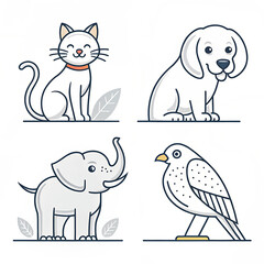 Naklejka premium cat and dog