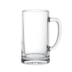 Empty glass beer mug on a white background  