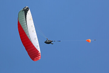 Paraglider being towed by a winch	
