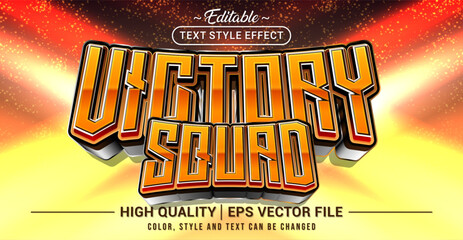 Victory Squad editable vector text design with sporty and competitive look – ideal for sports banners, game titles, championship visuals, and team logos