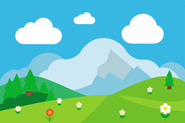 Fototapeta premium landscape with mountains and clouds