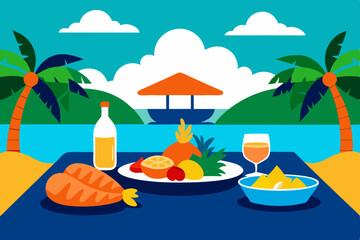 Obraz premium summer vacation vector illustration