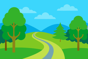 Fototapeta premium summer landscape with trees