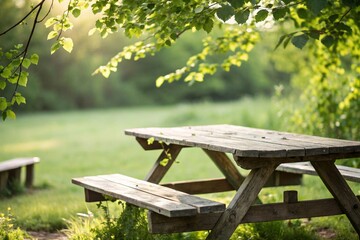 Naklejka premium A Quiet Spot for Relaxation in a Green Park