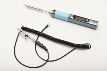 New electronic soldering irons with stingers. Soldering iron with a grounding wire.