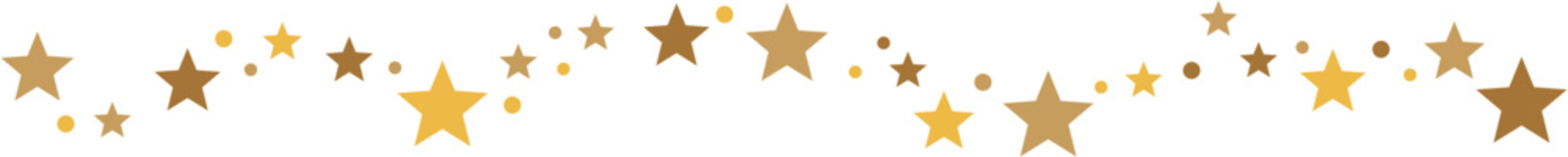 Gold Star Garland Divider PNG Clipart – Sparkle Border Transparent Decoration