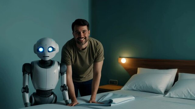 Human and robot companionship: bedmaking collaboration in a modern bedroom