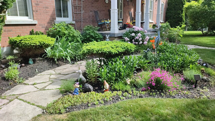 Garden decoration for the entrance of a residential house