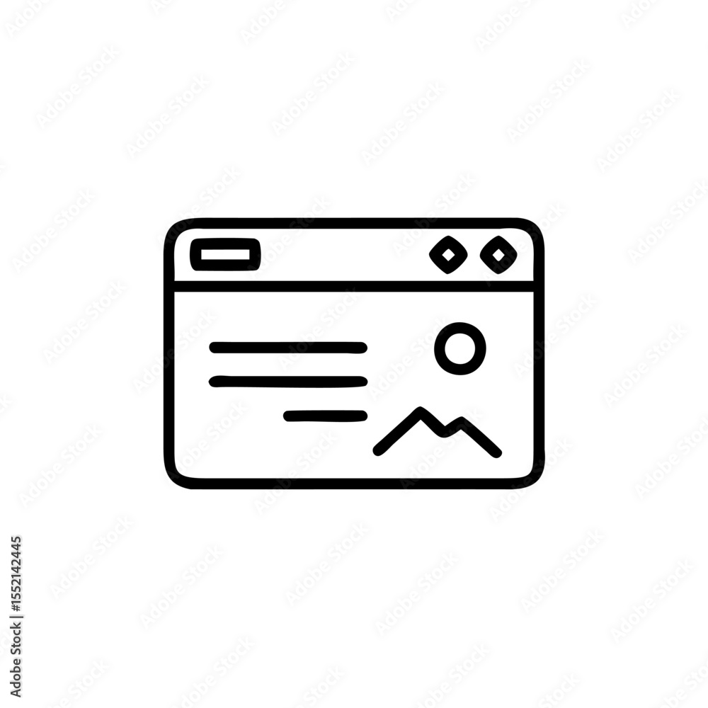 Poster handdrawn blogger icon website page graphic simple line art minimalist design element