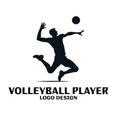 Volleyball Player Vector Logo Design