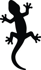 Silhouette lizard reptile climbing black shape animal wild Vector Illustration