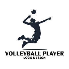 Volleyball Player Vector Logo Design