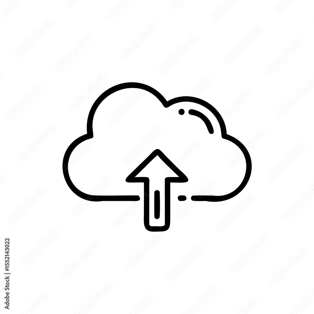 Aufkleber handdrawn blogger icon cloud upload arrow symbol vector