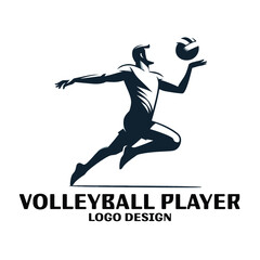 Volleyball Player Vector Logo Design