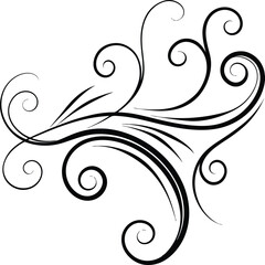 Abstract floral vector art featuring swirling plant patterns and elegant leaf illustrations for a decorative design element