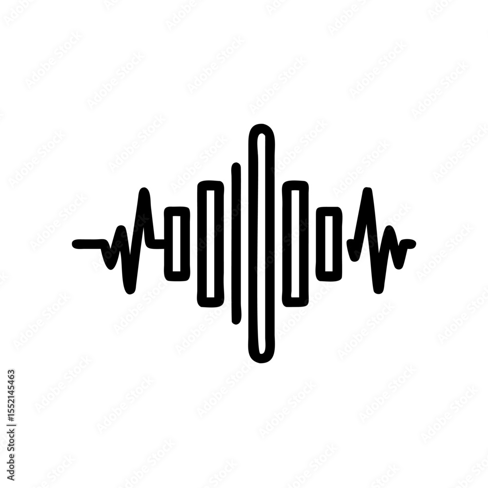 Aufkleber handdrawn blogger icon sound wave graphic element simple line art design vector