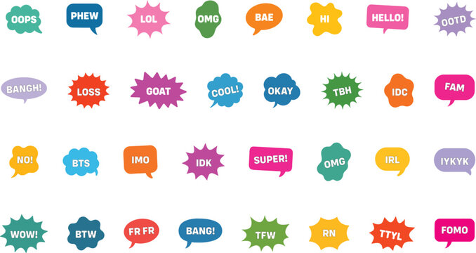 Colorful Speech Bubble Chit-Chat Icons Vector Illustration