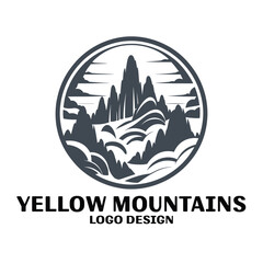 Yellow Mountains Vector Logo Design