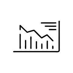 Handdrawn Blogger Icon Showing Decreasing Bar Graph Data Analytics Chart vector