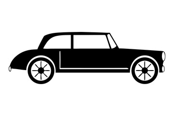 Fototapeta premium Vintage Silhouette Car: A classic vintage car silhouette, evoking nostalgia for a bygone era, elegantly captures timeless automotive design. 