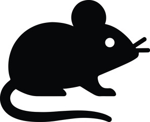 Silhouette mouse rodent animal flat icon design Vector Illustration
