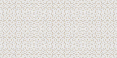 Abstract Geometric Seamless Pattern Background In Golden And White Color