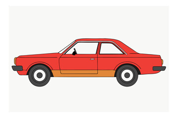 Fototapeta premium Red Classic Coupe Illustration