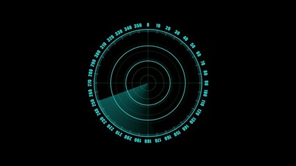 Radar Signal transmitted . Glow green background with navigation radar. Animation on the moving navigation radar screen. On whit background. - Powered by Adobe