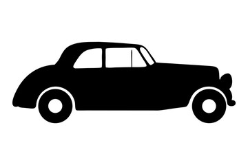 Classic Car Silhouette: A sleek, stylized silhouette of a vintage automobile, capturing the essence of timeless design and automotive elegance.