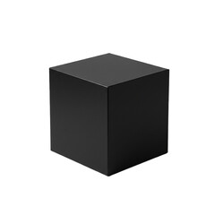 black cubic box isolated on white background 
