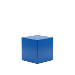 blue cubic box isolated on white background 