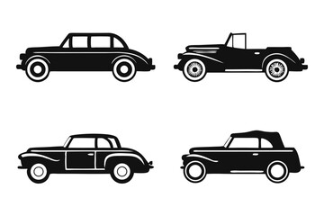 Vintage Car Collection: A stylish montage showcasing a selection of elegant vintage cars, each exuding timeless charm and classic design.