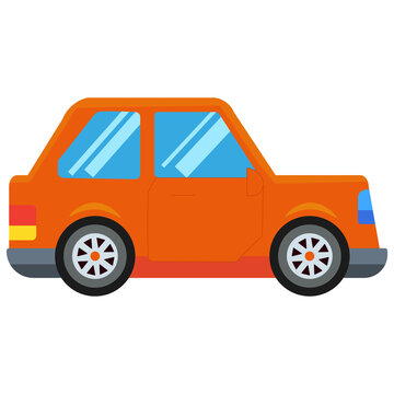 Dise&ntilde;o de vector de ilustraci&oacute;n de veh&iacute;culo de coche naranja