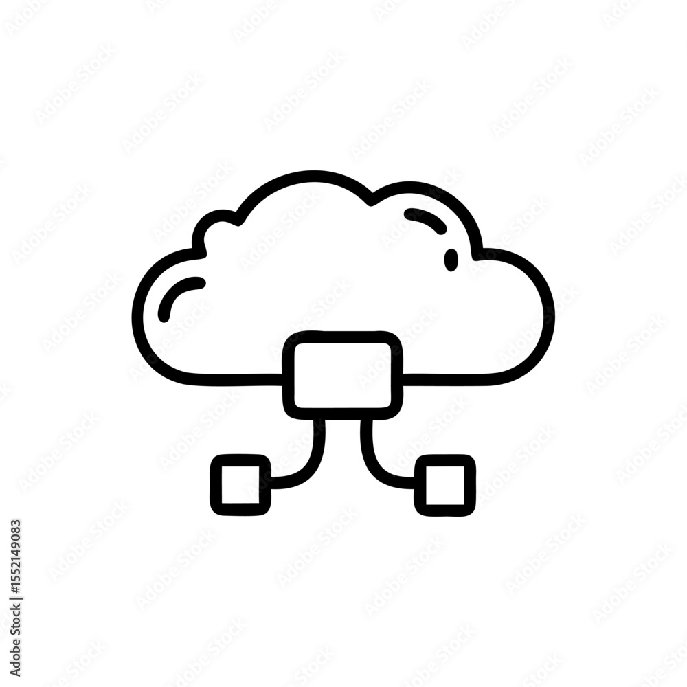 Aufkleber handdrawn blogger icon cloud computing network symbol vector
