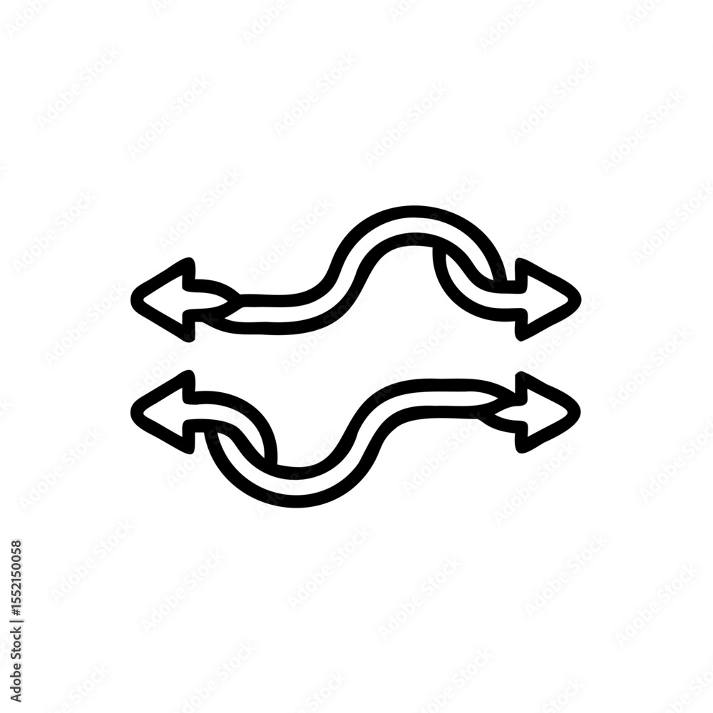 Poster handdrawn blogger icon two intertwined arrows swirling lines simple design vector