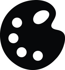 Fototapeta premium Silhouette Paint palette artist equipment painting tool Vector Illustration