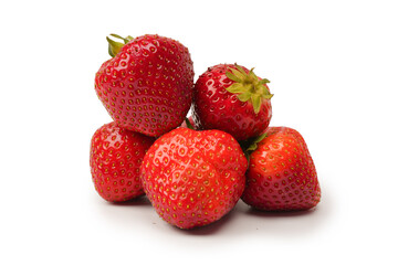 Fresh group of berries isolated on a white background.