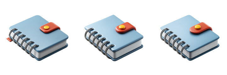 Notebook - 3d Set on transparent background PNG file	