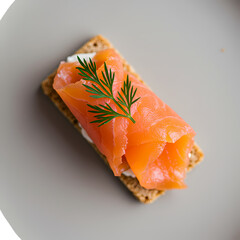 Smoked Salmon Canap Gourmet Appetizer Recipe on transparent background