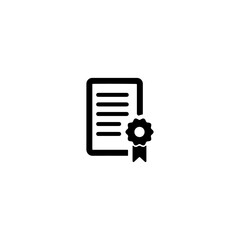 Certificate icon flat vector design.