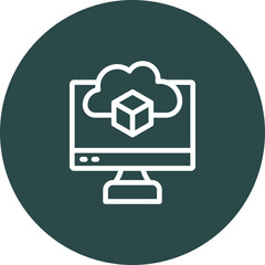 Virtual Machine Vector Line icon Design