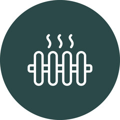 Heating System Vector Line Icon Design