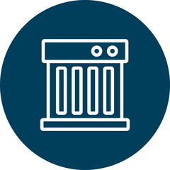 Carbon Heater Vector Line Icon Design
