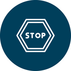 Stop Sign Vector Line Icon Design
