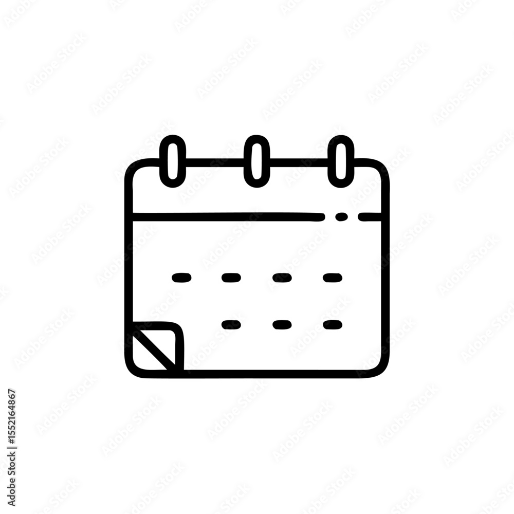 Poster handdrawn line art calendar icon data analysis schedule appointment reminder vector