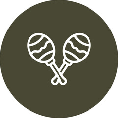 Maracas Vector Line Icon Design