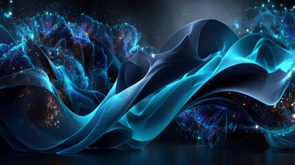 Obraz premium Abstract vector background with smooth shiny blue waves