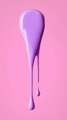 Purple paint dripping against a pink background creating an artistic display