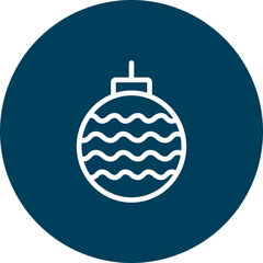 Christmas Bauble Vector Line Icon Design