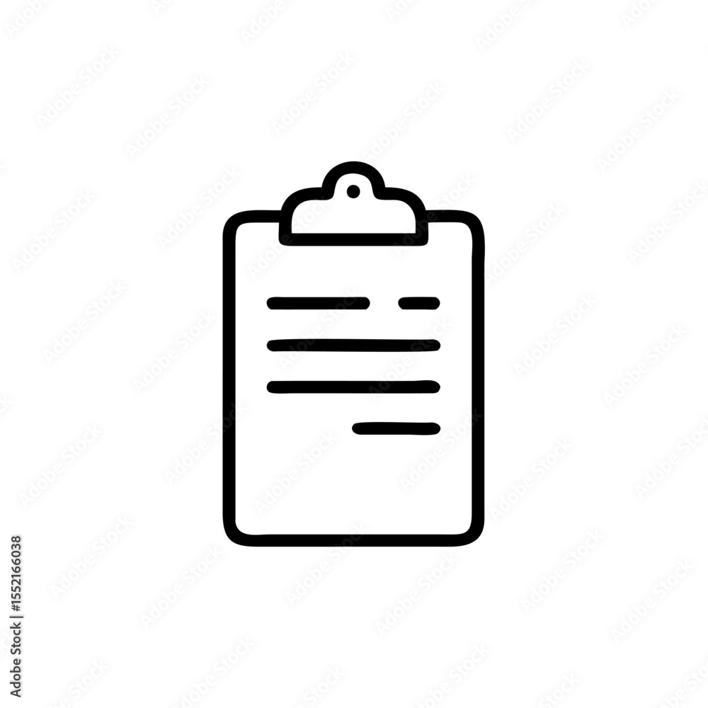 Poster handdrawn clipboard icon data analysis report document vector
